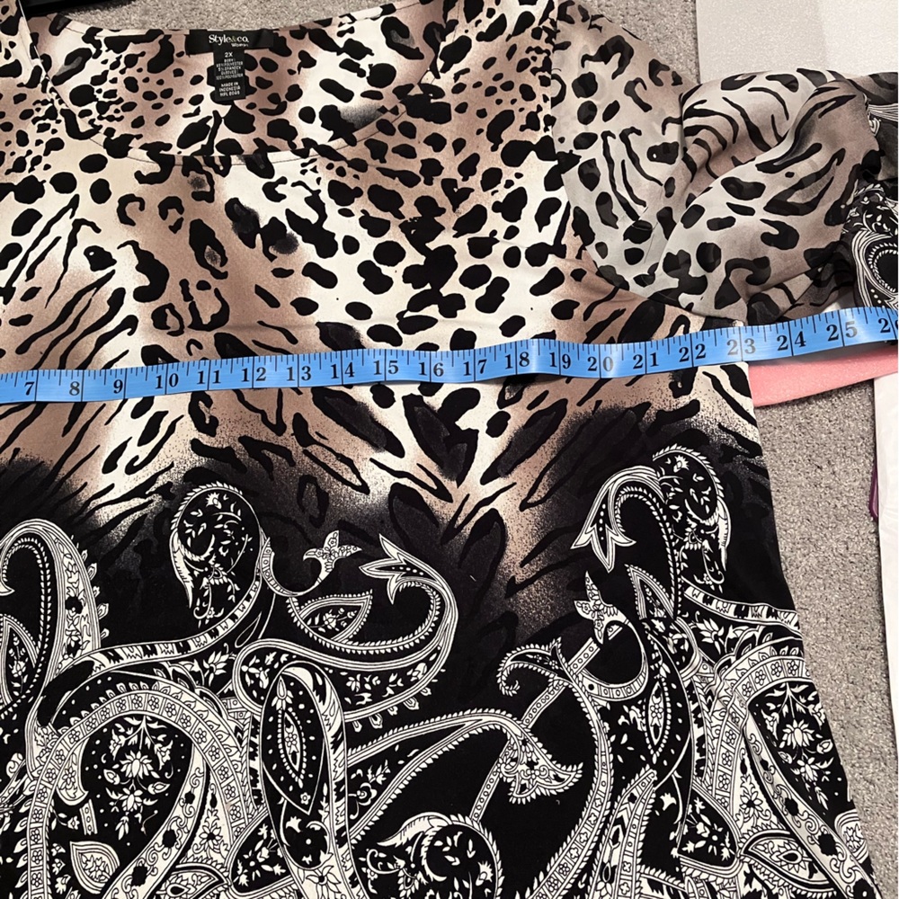 Style & Co 2X leopard print tunic bell sleeve - Picture 9 of 10